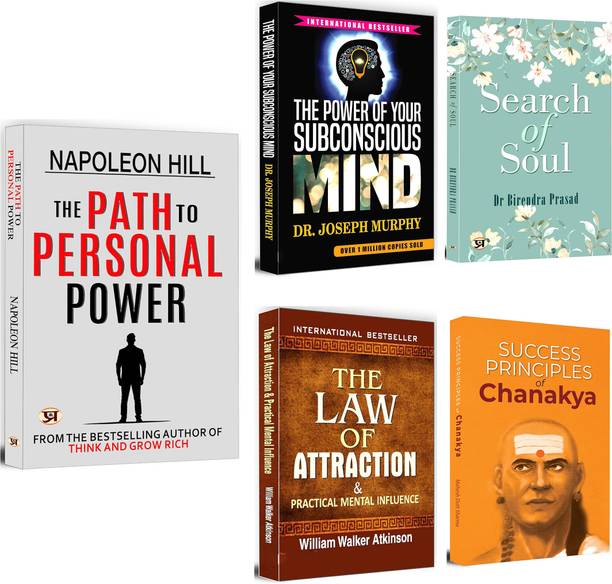 The Path To Personal Power + The Power Of Your Subconscious Mind + The Law Of Attraction And Practical Mental Influence + Search Of Soul + Success Principles Of Chanakya | Self-Discipline, Desire, Faith, Action Plans, Self-Mastery | Self Help For Success (Set Of 5 Books In English)