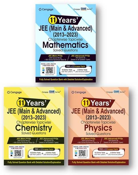 11 Years' JEE Main & Advanced Chapterwise Topicwise Mathematics , Physics & Chemistry (3-Books Set )Solved Questions 2013-2023