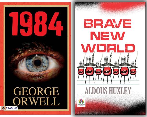 George Orwell's 1984 + Huxley's Brave New World- Dystopian Duology | Dark Realms Of Totalitarianism Surveillance And Social Control | Set Of 2 Books Aldous Huxley And George Orwell