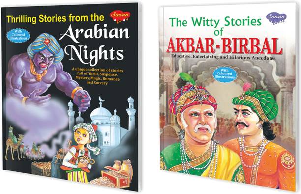Set Of 2 Books | Story Books : Thrilling Stories From The Arabian Nights And The Witty Stories Of Akbar-Birbal