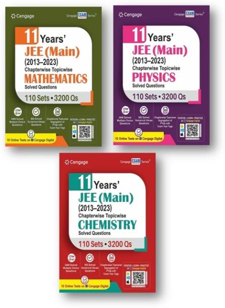 JEE Main 11 Years (2013-2023) Chapter Wise Solved Questions Physics, Chemistry And Mathematics (3-Books Set) , 110 Set JEE MAINS SOLVED PAPER