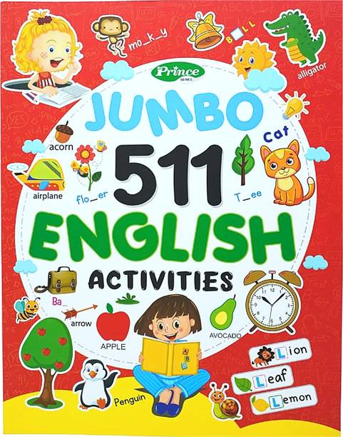 JUMBO 511 English Activities Book For Kids | Fun Puzzles, Coloring Pages & Brain-Teasing Challenges | Educational Activity Book To Boost Language Skills, Creativity & Learning