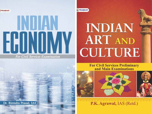 Indian Economy For Civil Services English + Indian Art And Culture English 2 Books Bundle