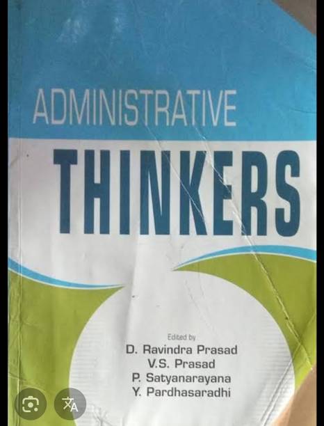 Administrative Thinkers Edited By Dr Ravindra Prasad