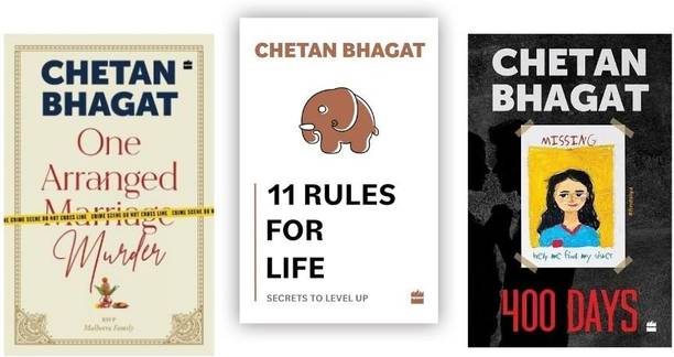 Chetan Bhagat Bestseller 3-Book Combo | One Arranged Murder + 11 Rules For Life + 400 Days (Paperback)