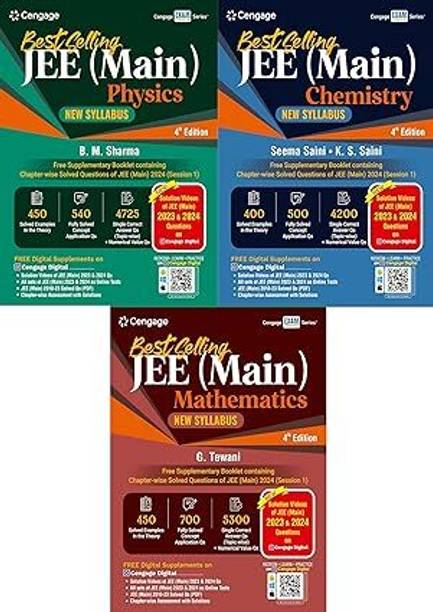 Cengage - Bestselling JEE Mains - Physics + Chemistry + Maths - With FREE VIDEO SOLUTIONS For PYQs + QR Code For Digital Content - Set Of 3 Books - As Per New Syllabus For 2025 Exams Product Bundle – 5 April 2024