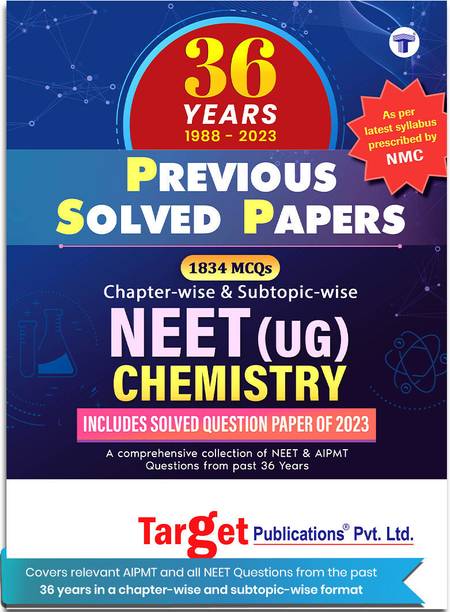 36 NEET 2024 Chemistry Chapterwise Previous Year Solved Question Paper Book (PSP) | Topicwise 1834 MCQs With Solutions | 1988 To 2023 | As Per Latest Syllabus Prescribed By NMC