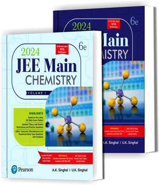 JEE Main Chemistry 2024 (Volume - 1 & 2 ), Based On The Latest JEE Main Exam Pattern And Includes 2022 & 2023 Solved Papers