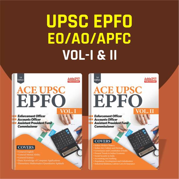 UPSC EPFO EO / AO / APFC (Enforcement / Accounts Officers & Assistant Provident Fund Commissioner) Exam Guide Vol 1 & 2 Combo (English Printed Edition) By Adda247