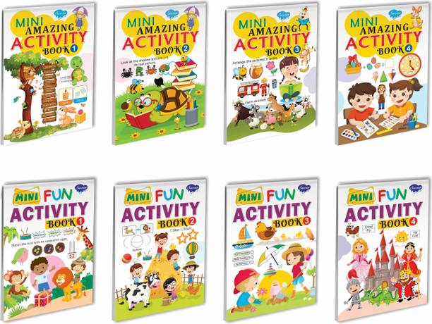 Mini Activity Books | Pack Of 8 Books | Mini Amazing Activity 1-4 And Mini Fun Activity 1-4