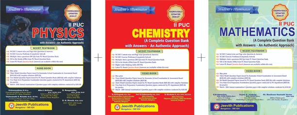 Jeevith 2nd PUC - PHYSICS + CHEMISTRY + MATHEMATICS |Set Of 3 Books|Student's Illuminator - A Complete Question Bank With Answers - An Authentic Approach | Thoroughly Updated For 2026-27|