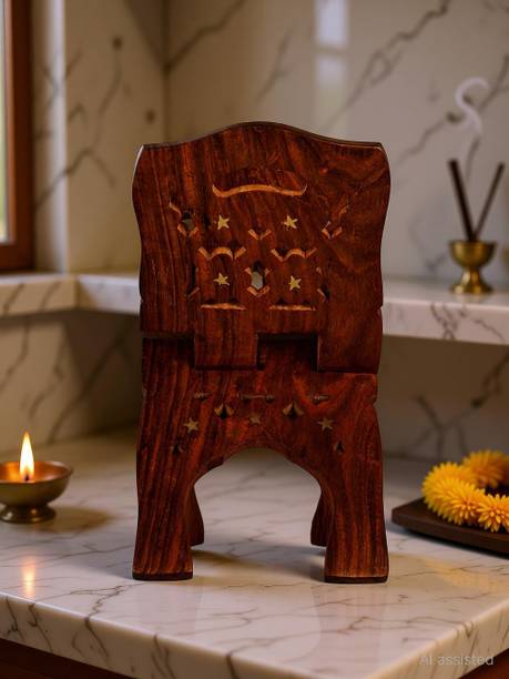 MORMUKUT Mormukut handicrafts Geeta/ Quran/ Bible/ Ramayana Holy book stand/ Book holder Wooden Brown Rehal Wooden Blue Book Rest