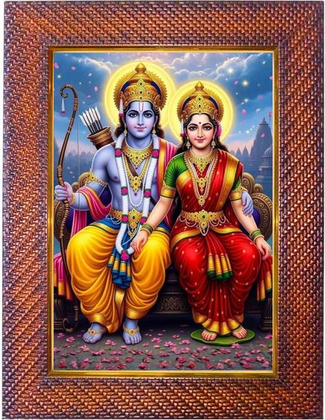 HitechMart Lord Ganesha Religious Wall Photo Frame 10x14 Inch (FRAME18080) Religious Frame