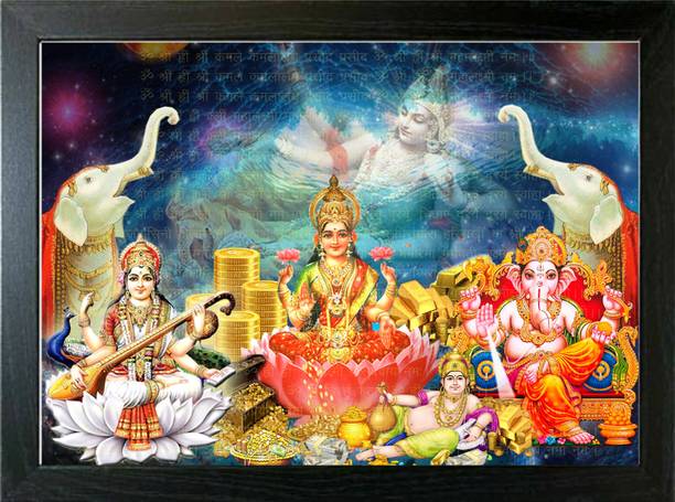 LOKANJ MAA LAKSHMI PHOTO FRAME | MONEY ATTRACATION WORSHIP PICTURE FRAMES FOR POOJA Religious Frame