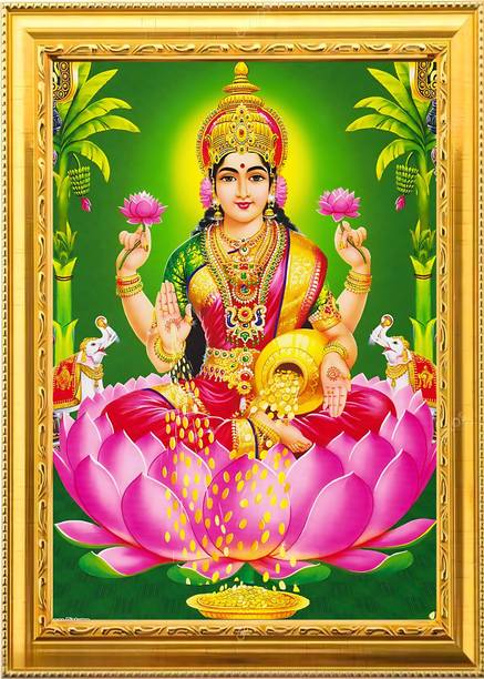Sanskritframe laxmi mata golden photo frame Religious Frame