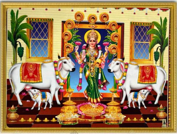 SL GIFTS Laxmi Mata Hindu Religious Photo Frame | 10x14 Inch Wall Hanging Decor Religious Frame
