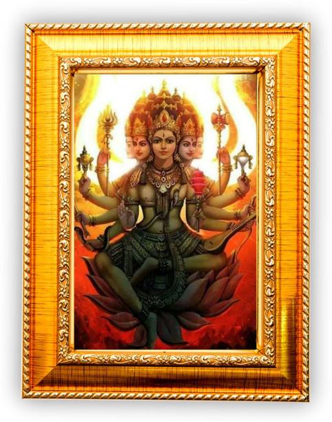 US COLLECTION Durga Maa on LAXMI MATA vaishno Devi pindi roop photo frame Photo Frame Religious Frame