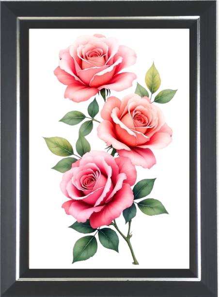 HitechMart Pink Garden Roses Photo Wall & Table Frame Religious Frame