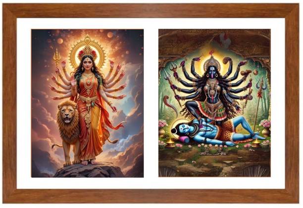 HitechMart Durga and Kali Photo Frame Religious Frame