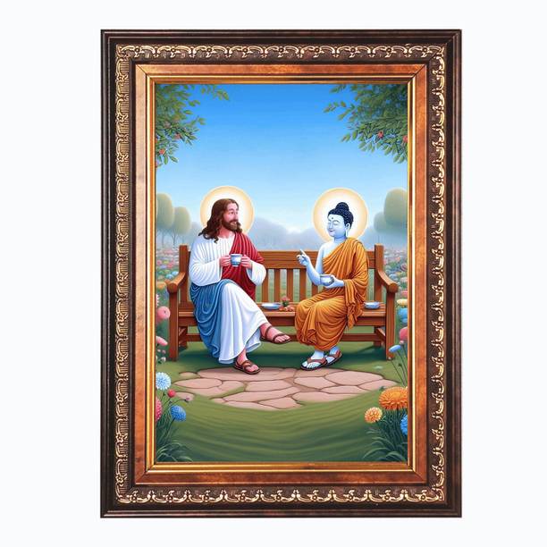 HitechMart Sri Ram and Sri Hanuman Religious Frame