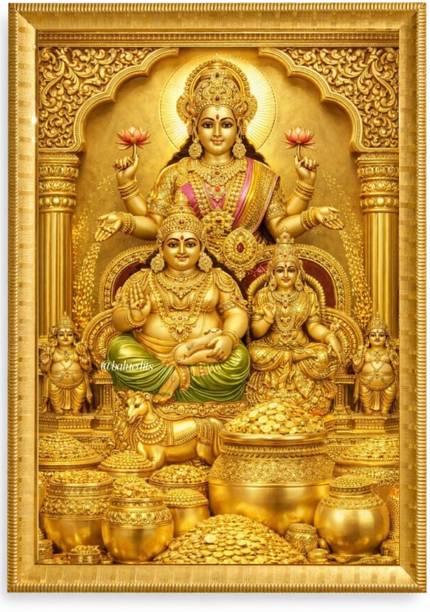 SARVDHA ENTERPRIES Mahalakshmi & Kubera Religious Frame