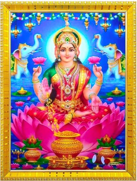 Nokkes Laxmi Devi Maa Mata Photo Frames Religious Photo frame 5X7 Inch Photo Frame _W15 Religious Frame