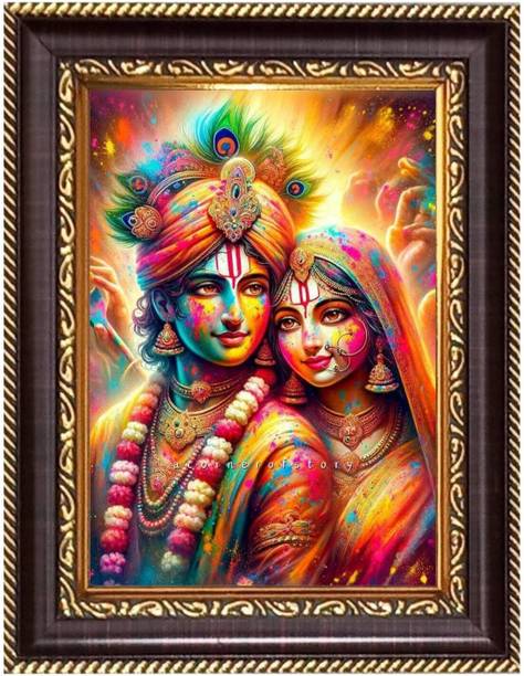HitechMart Sri Jagannath, Subhadra and Balaram Photoframe 6.7x8.7 inches Religious Frame