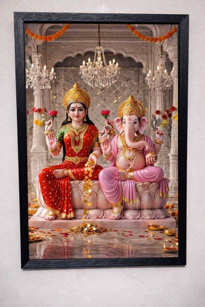 MDXENTERPRISES GANESH JI LAKSMI MATA Religious Frame