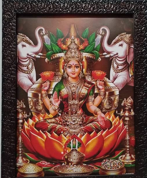 VGS MARKETINGS Goddess Sri Maha Lakshmi Photo Frame Religious Frame