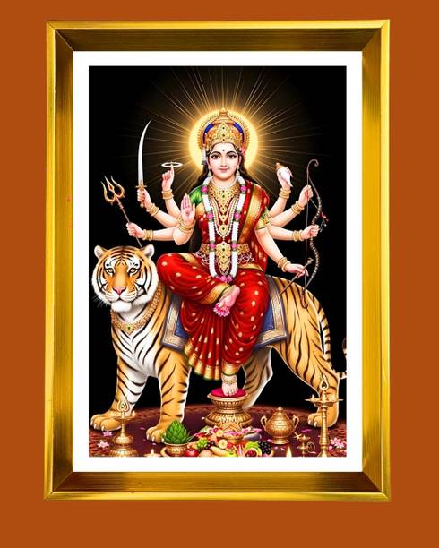 HitechMart Jai Mata Di Golden Photo Frame Religious Frame