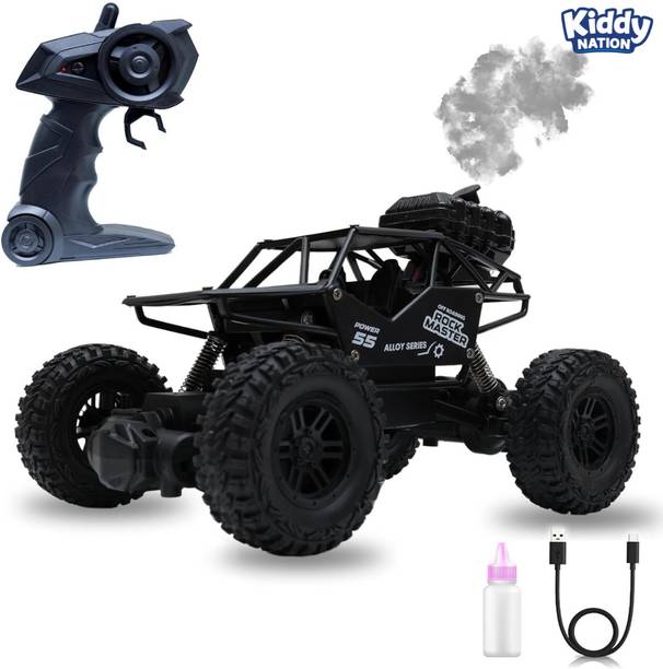 Kiddy Nation Rock Crawler Rechargeable RC Car 4X4 Off-Road Monster Truck for Kids with Smoke