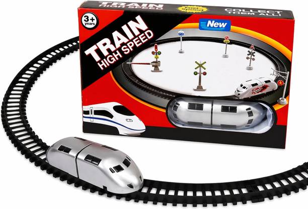 Shine Battery Operated Toy Train Set with Circular Track & Railway Signals