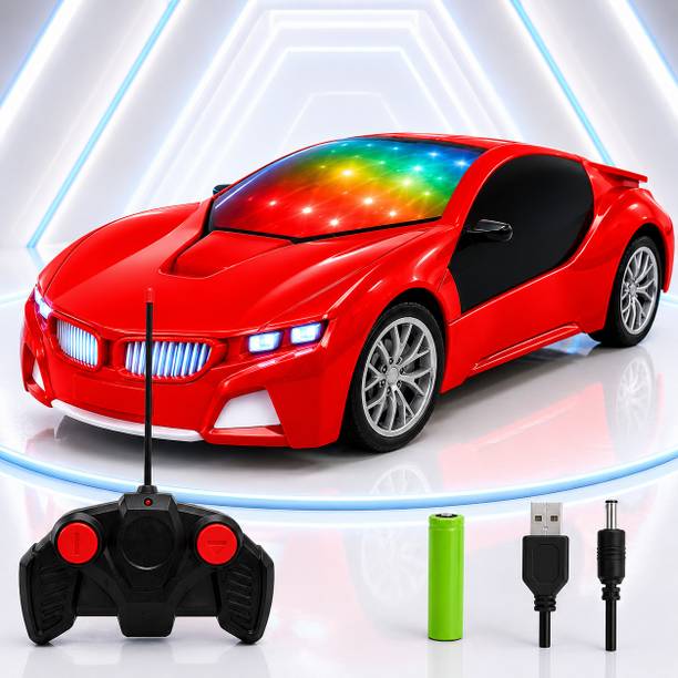 Buddynjoy 3D lighting kids high speed rechargeable remote control Car for 3+ Years