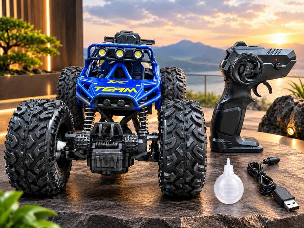 MY WONDERBOX Rock Crawler Rechargeable RC Car 4X4 Off-Road Monster Truck for Kids with Smoke