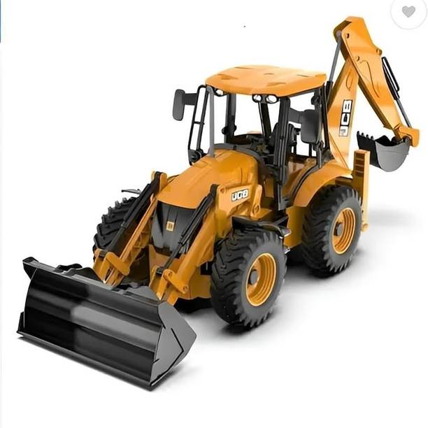 Yuven JCB Backhoe Loader Toy | Realistic Construction Vehicle with Moving Parts