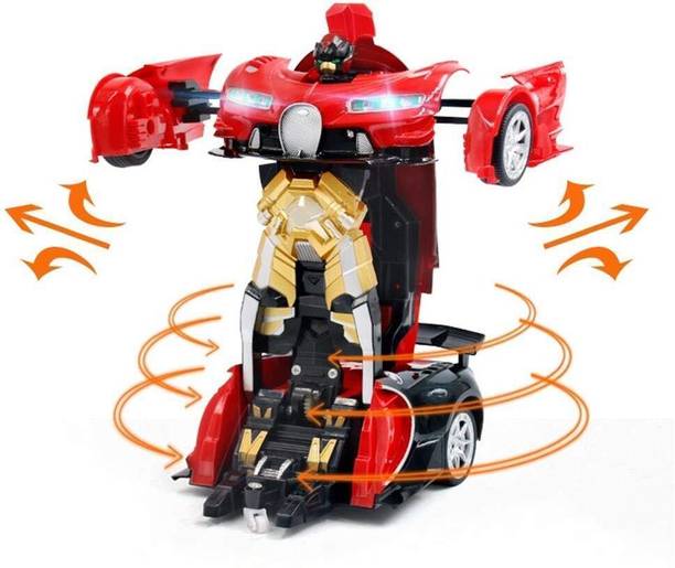 INOS 2in1 Automatic Convertible Transforming Robot Car Toy with Light & Sound for Kid