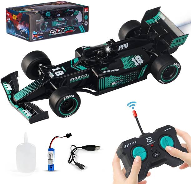 BUKU F1 Smoke Remote Control Car 1:18 Rc Car for Kids Toys High-Speed Racing Car