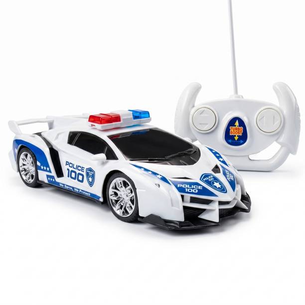 twist turn Police 100 High-Speed Remote Control Sports Car Toy for Boys & Girls