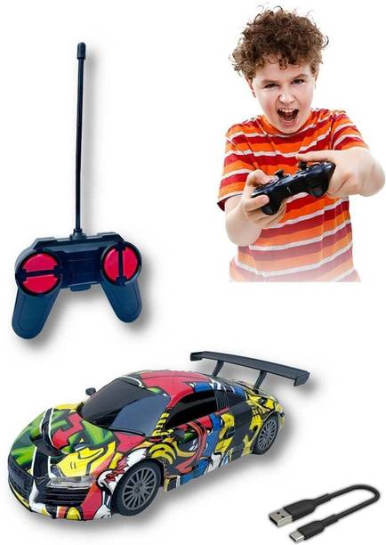 Playmore Graffiti Racing Car Toy for Kids with USB Rechargeable Remote Control