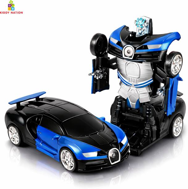 Kiddy Nation Transformer Robot 2 in 1 Car Toy for Kids with Lights & Music, Battery Operated