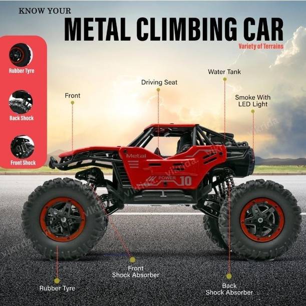 APJ enterprise Monster Truck Smoke Car Remote Control Toy for Kids with LED Lights