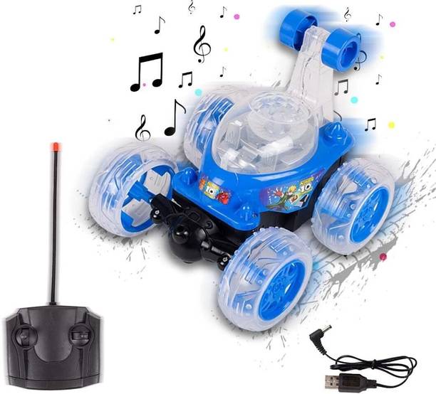 JRCLUB Remote Control Rechargable 360° Twisting Stunt Car for Kids Music & Lights