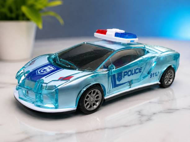 APJ enterprise Police Toy Car with Light & Sound | Pull Back Action Toy Vehicle for Kids Boys