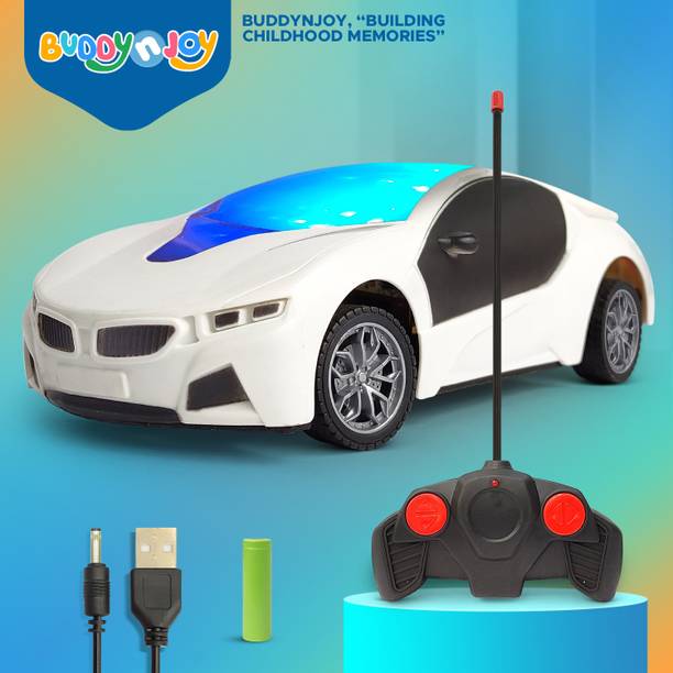 Buddynjoy 3D lighting kids high speed rechargeable remote control Car for 3+ Years
