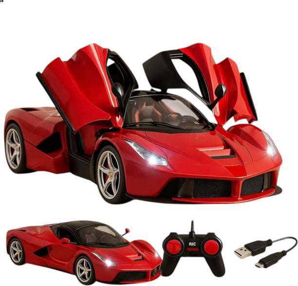 AS TRADERS Rechargeable Remote Control Sports Car with Openable Doors & LightsR16