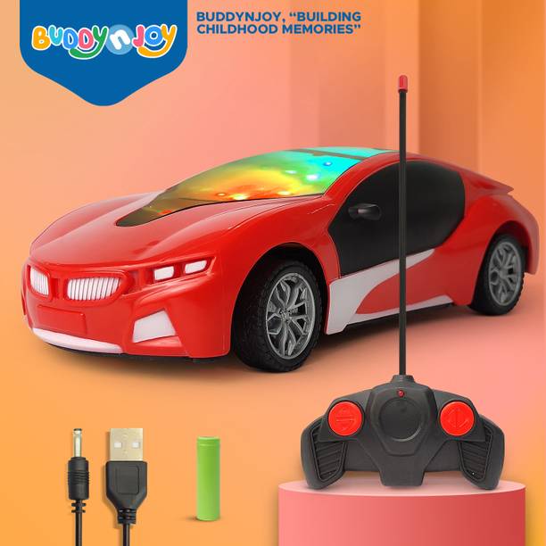 Buddynjoy 3D lighting kids high speed rechargeable remote control Car for 3+ Years