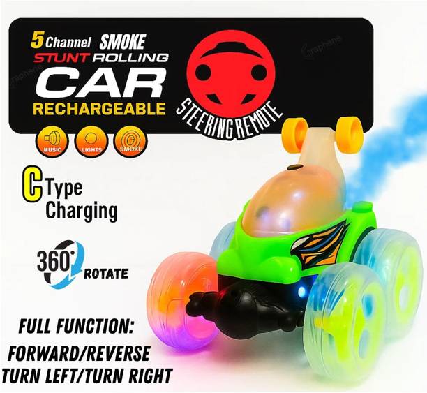 Haha Multicolor primeassure premium Remote Control Stunt Car 360°Rotating Rolling Car