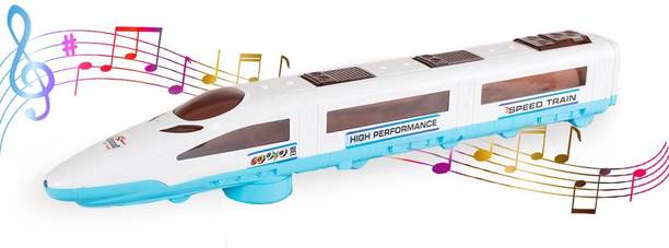 GOOLGETS Battery Operated 3D Dynamic Flash Speed Train Toy with Musical Sound for Kids