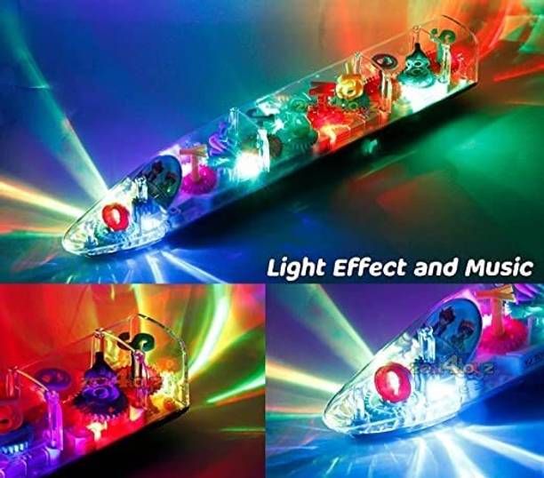 mega shine Transparent Mechanical Bullet Gear Train Car Toy for Kids