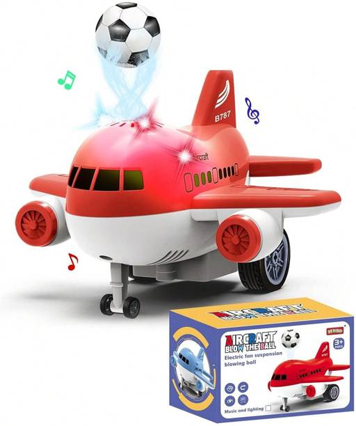 Super Toy Airplane Toy for Kids with Electric Fan Suspension Blowing Ball Push
